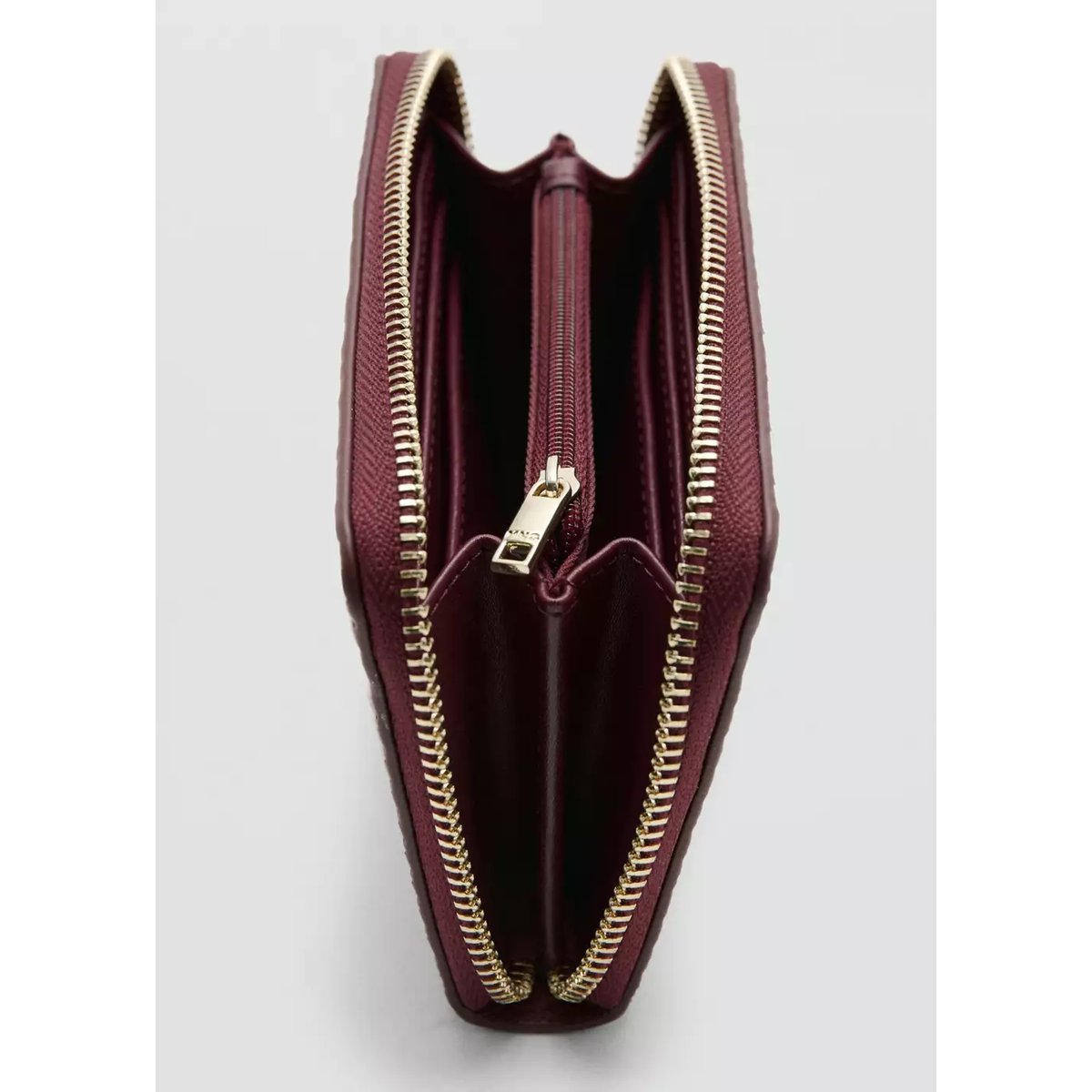 Portefeuille moyen tressé bordeaux, MANGO