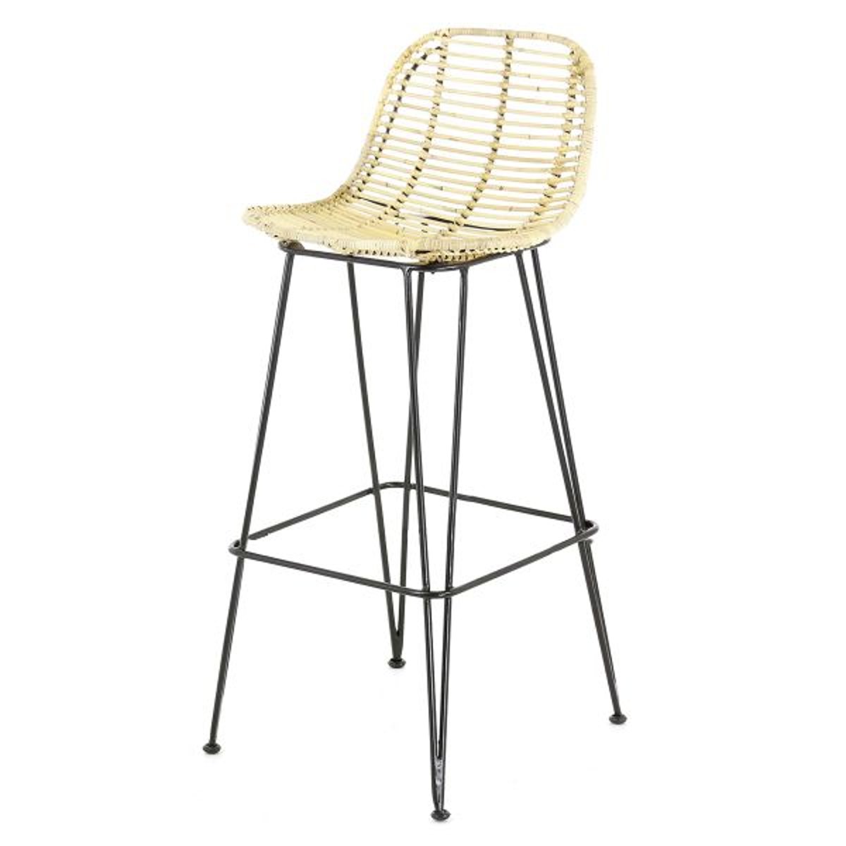 Tabouret plan de travail rotin naturel, ZAGO