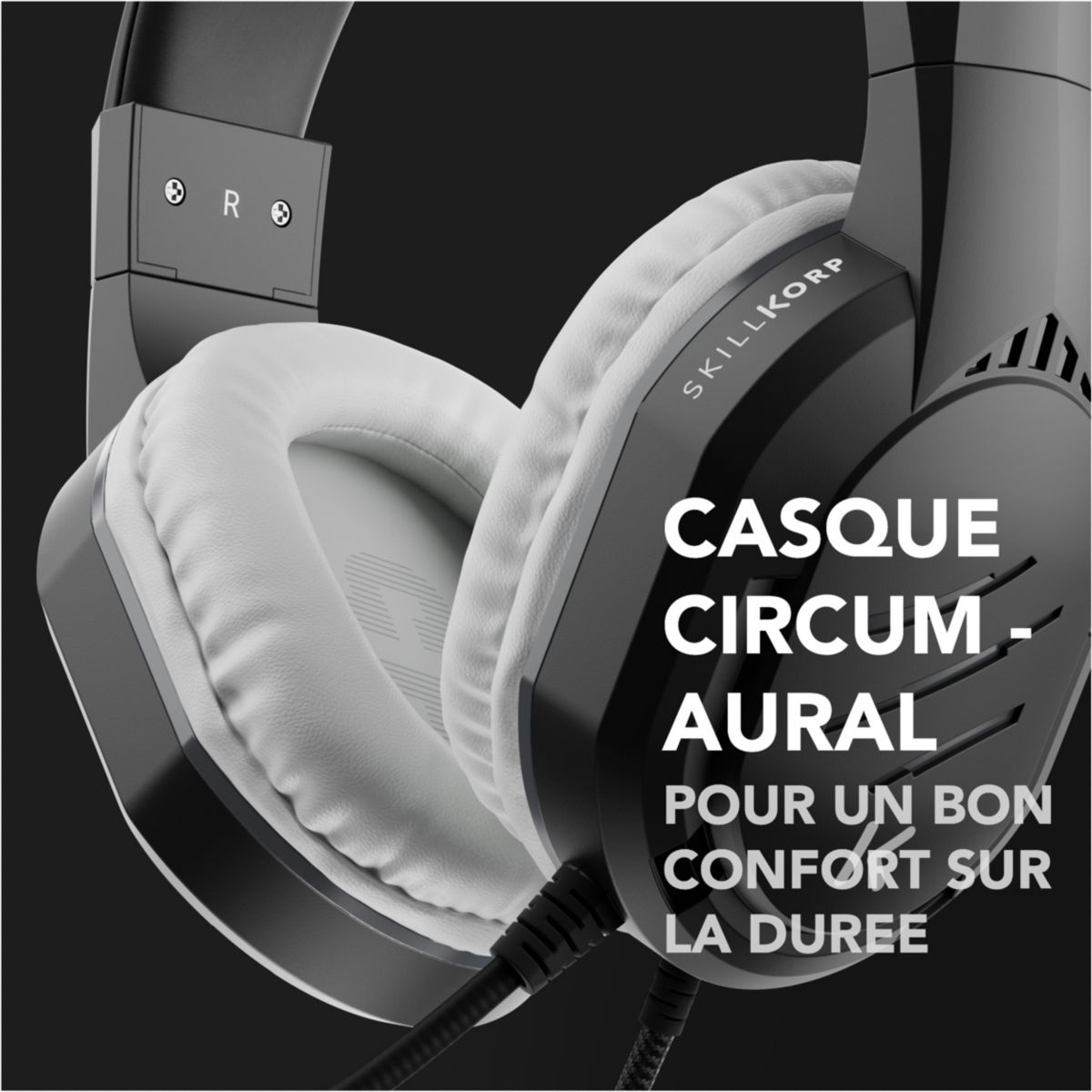 Casque gamer H5 NOIR Access couleur unique, SKILLKORP