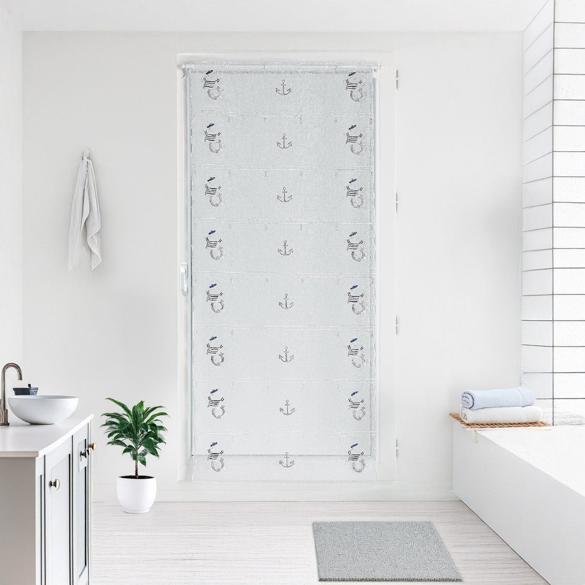 Modulable brodé au style marine - QABANE bleu marine, HOME MAISON