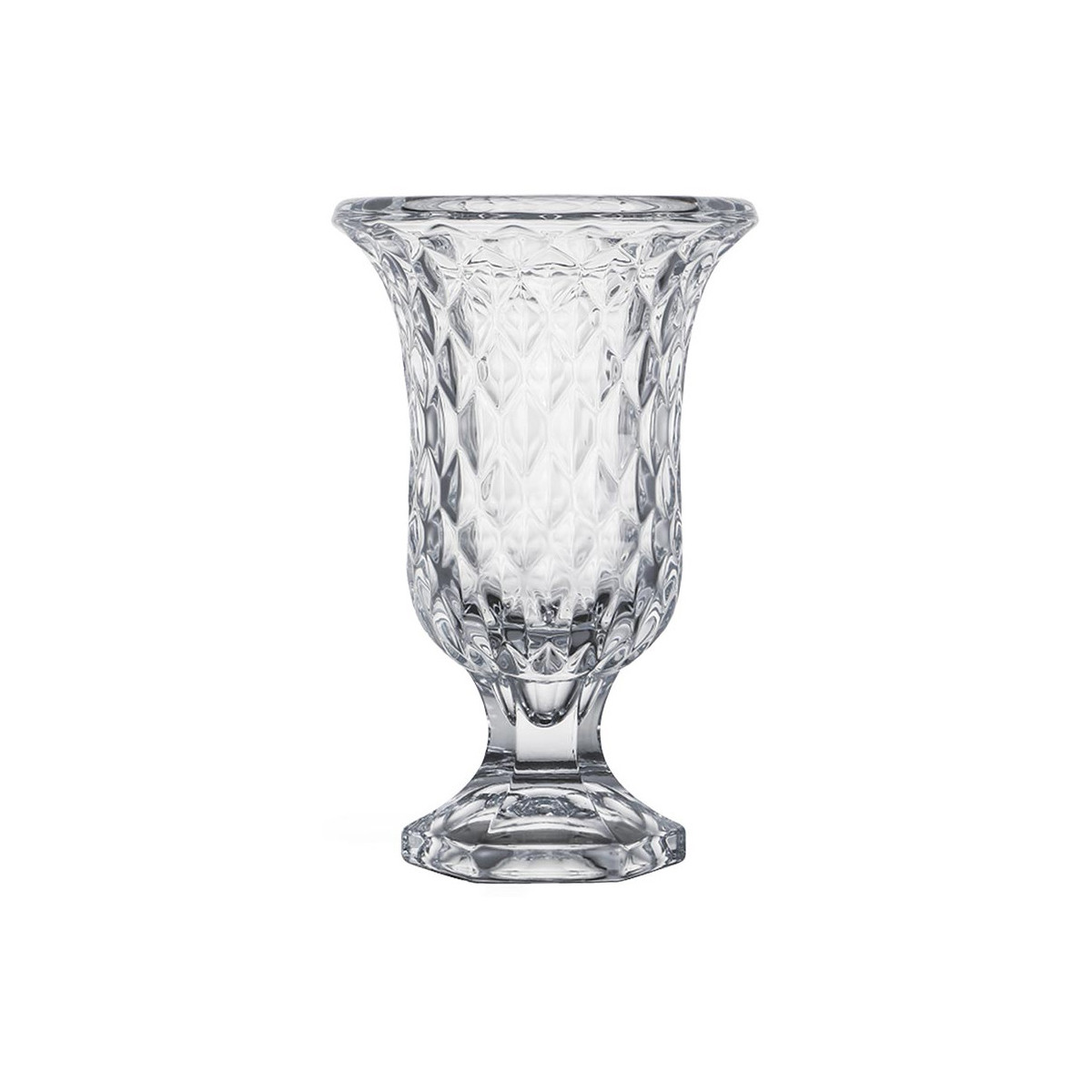 Vase vasque en verre Diamants - 15x15x24cm transparent, WADIGA