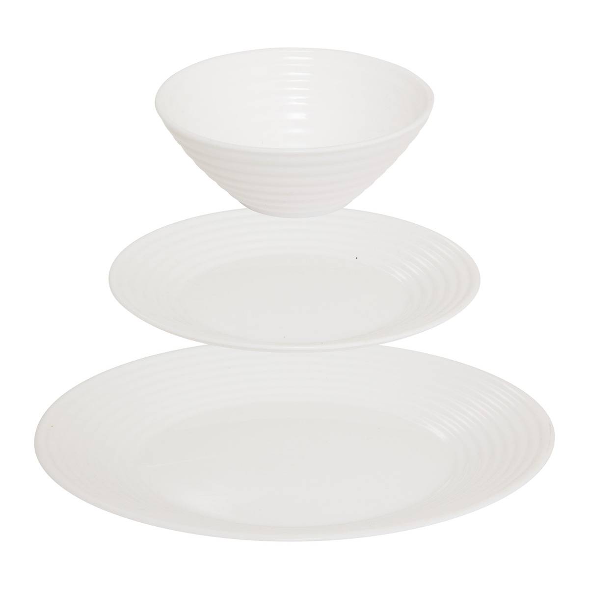 Lot de 12 assiettes dessert D19cm HELOISE blanc, ATMOSPHERA