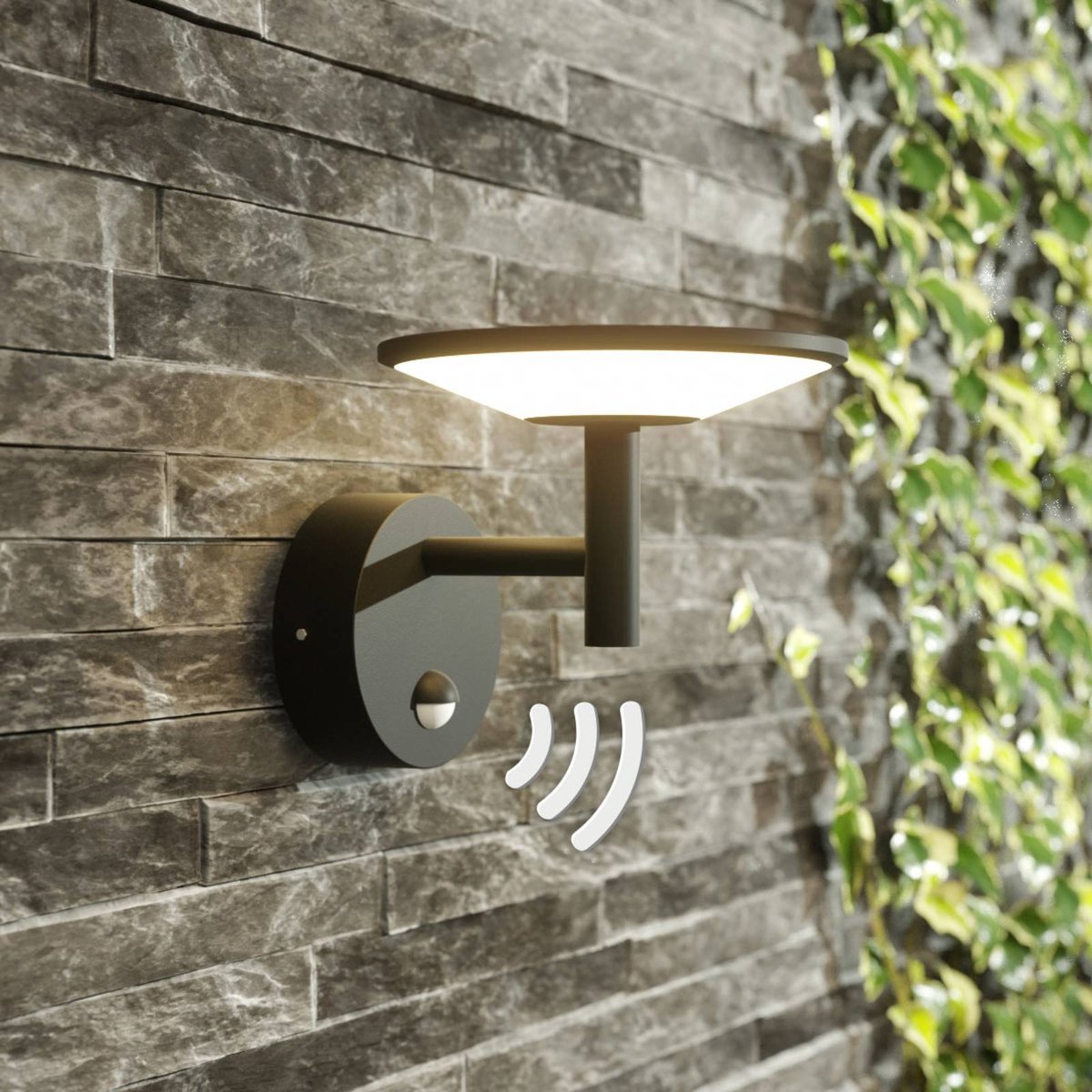 Applique extérieure en aluminium moderneLED anthracite, opale, LUCANDE