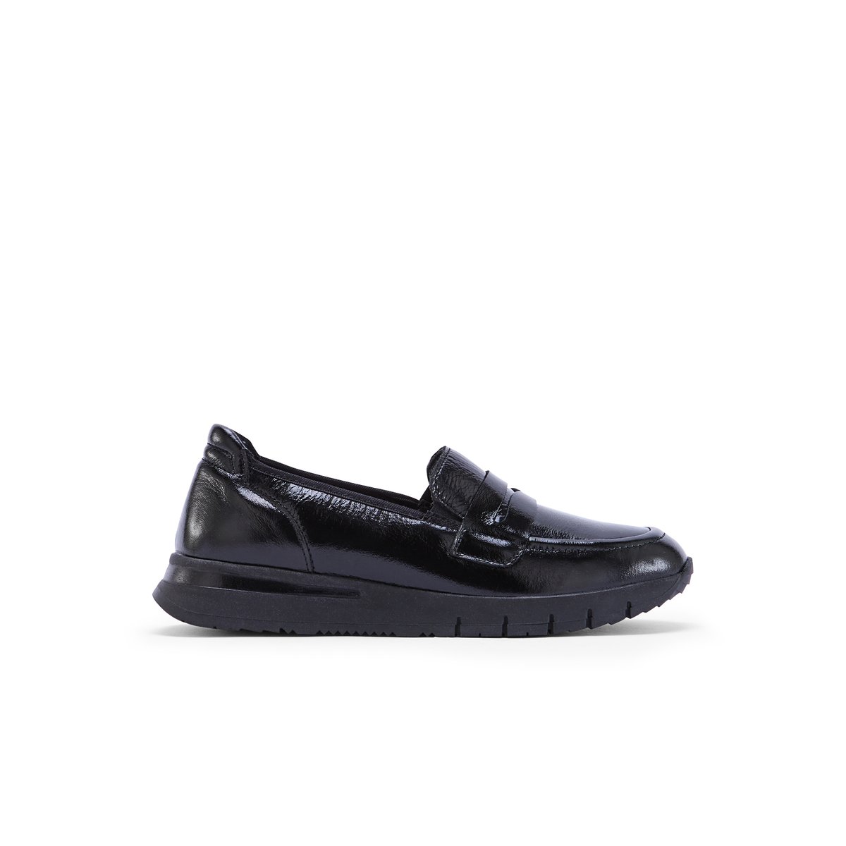Mocassin cuir semelle compensée noir, PEDICONFORT