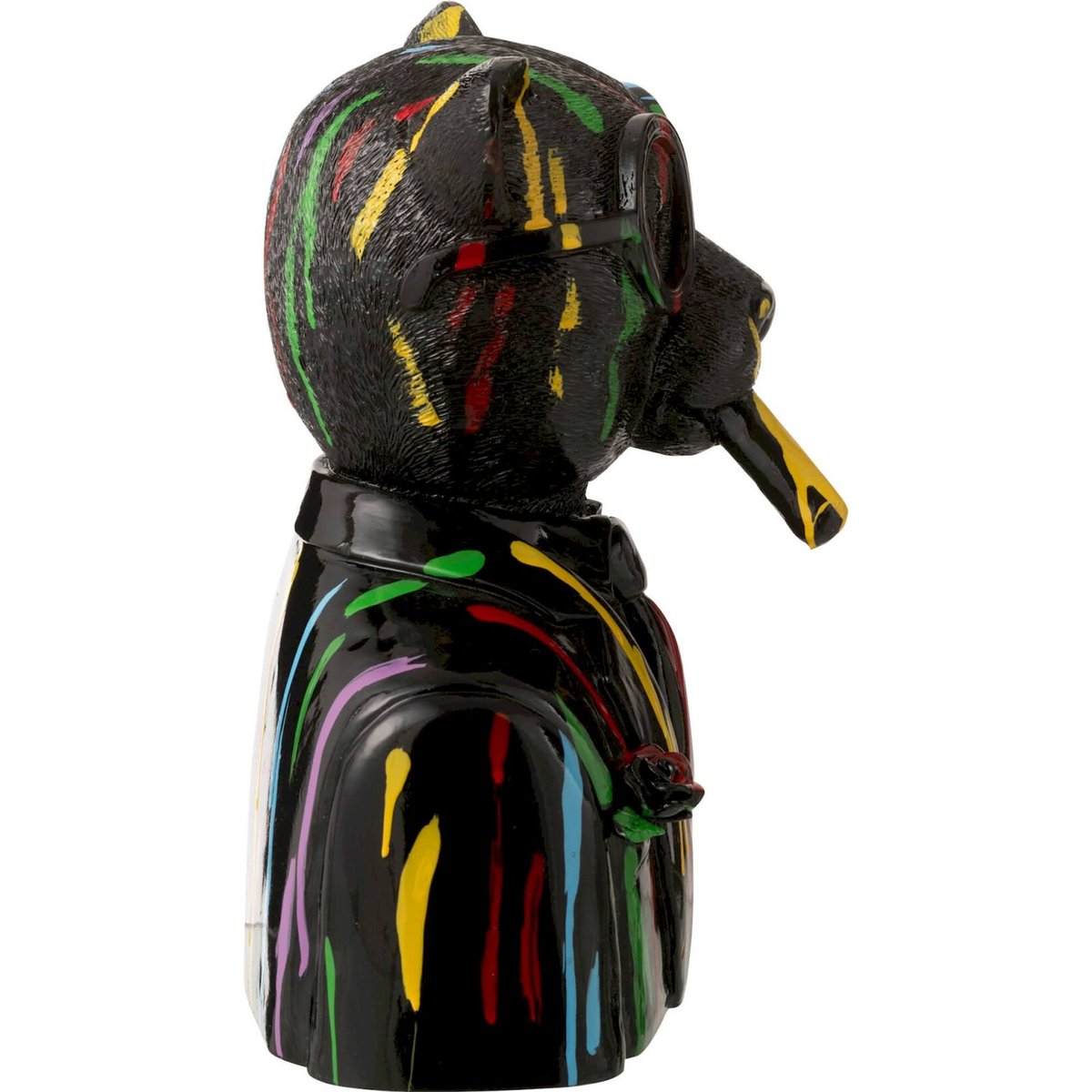 Figurine léopard pop en résine noir multicolore, RECOLLECTION