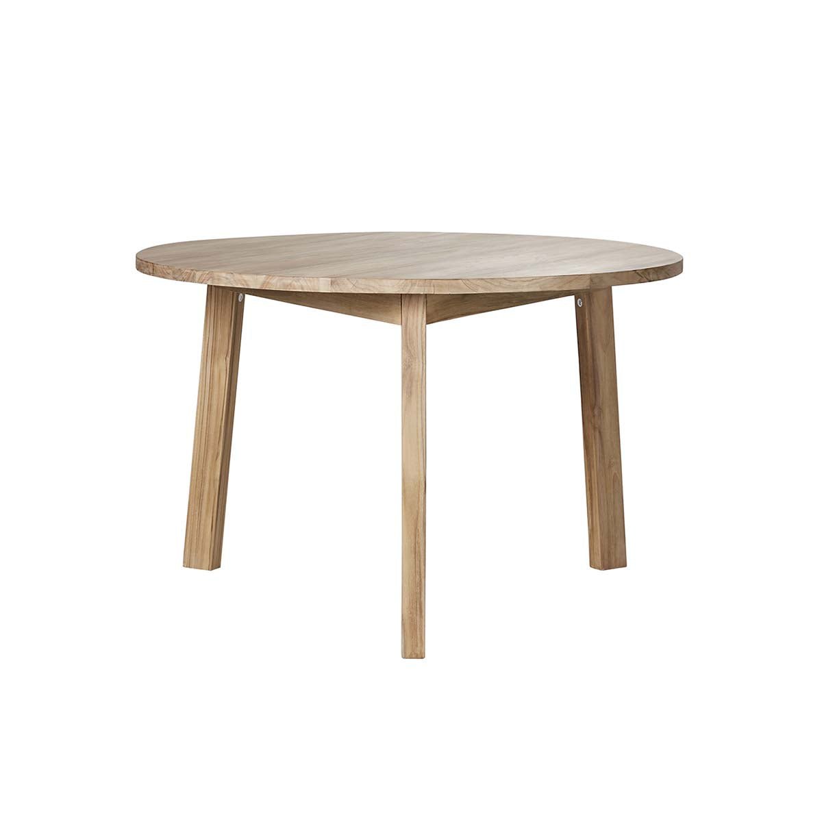 Table en teck massif ronde 4 pers. ALDO naturel, BERAH GETAH