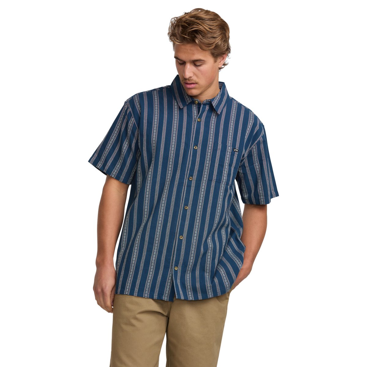 Chemise manches courtes SUNDAYS JACQUARD bleu midnight, BILLABONG