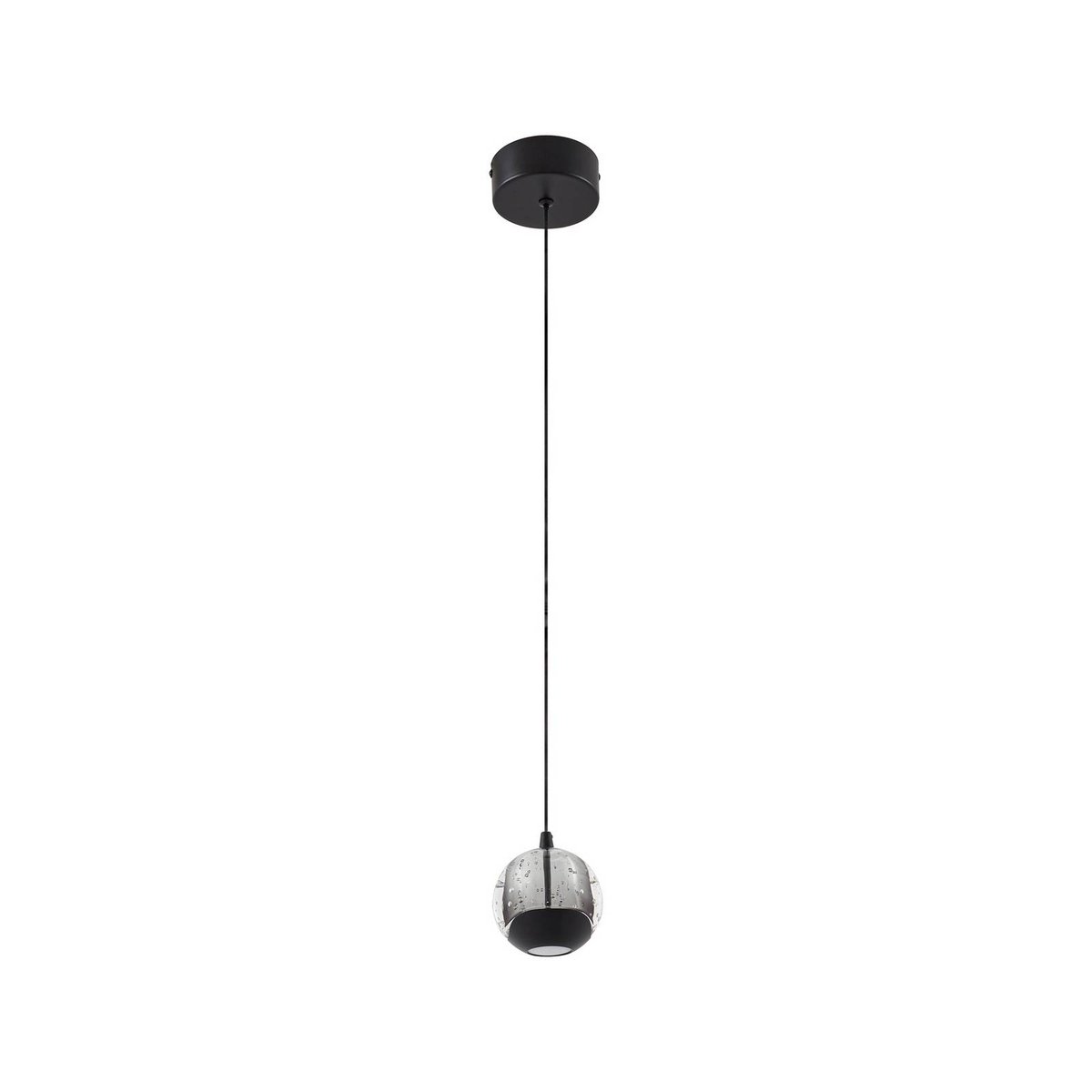 Suspension en verre moderneLED, Hayley clair, noir, LUCANDE