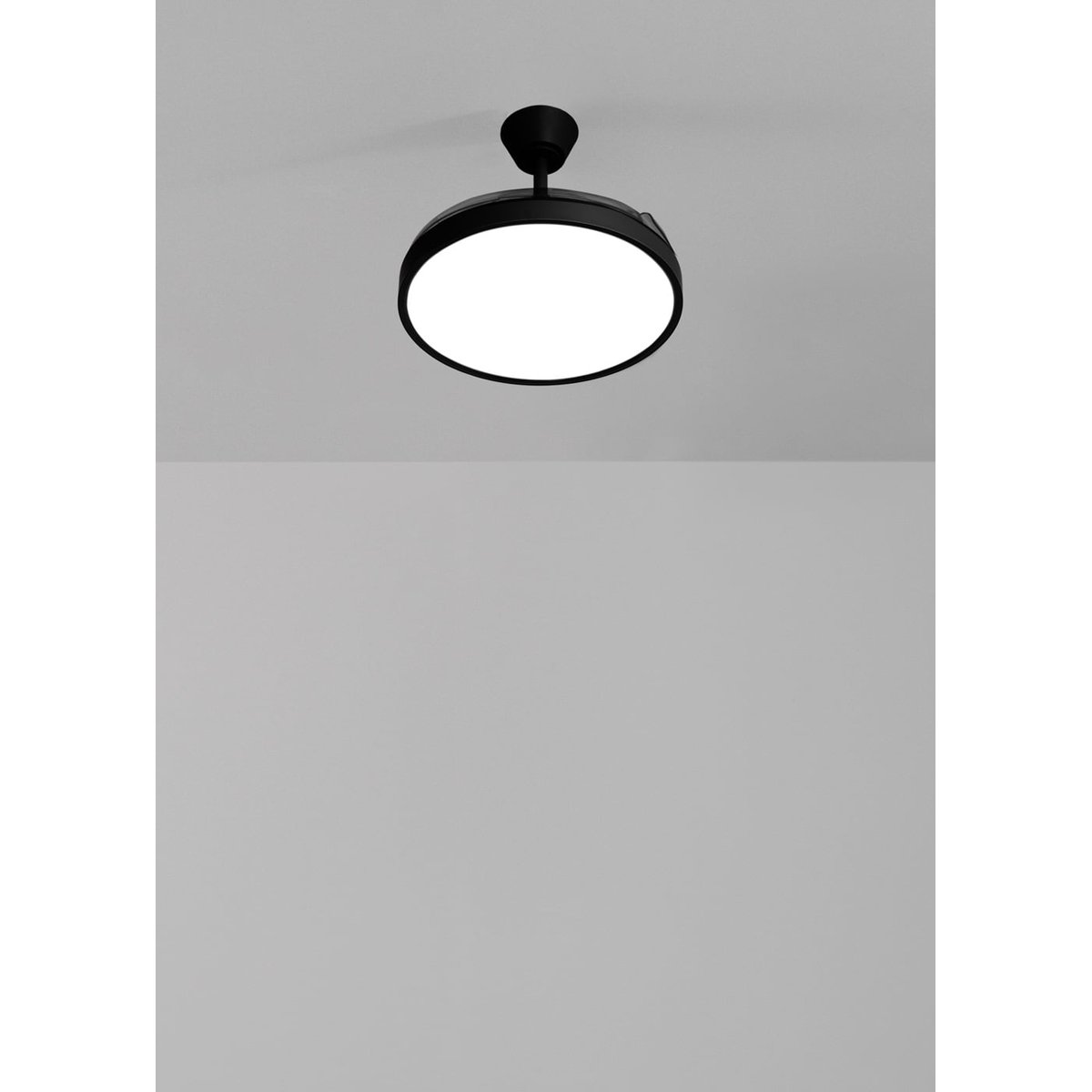 Ventilateur de plafond 40W silencieux avec lumiére et télécommande WIND CLEAR STUDIO noir/noir, CREATE