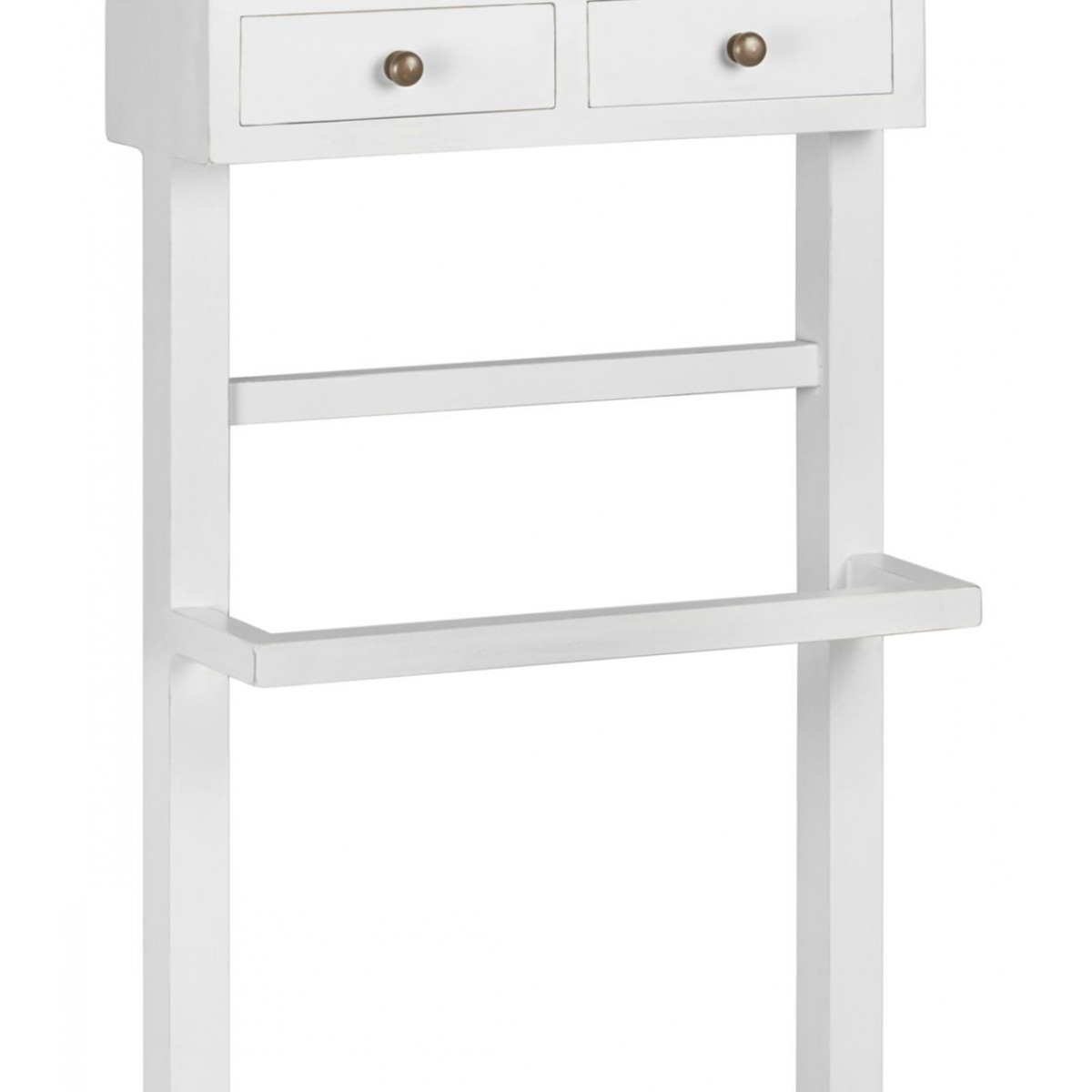Valet de chambre 2 tiroirs bronze - MÉLICIA blanc, DECORATION D’AUTREFOIS