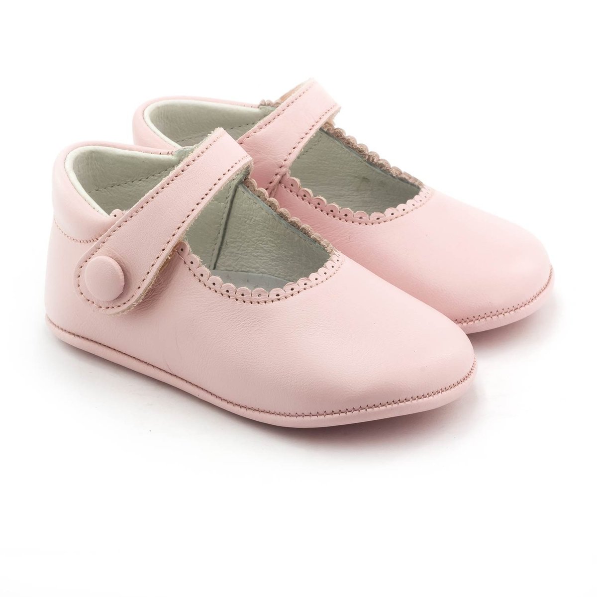 Boni Thérèse - Chaussons bébé fille en cuir souple rose, BONI&SIDONIE