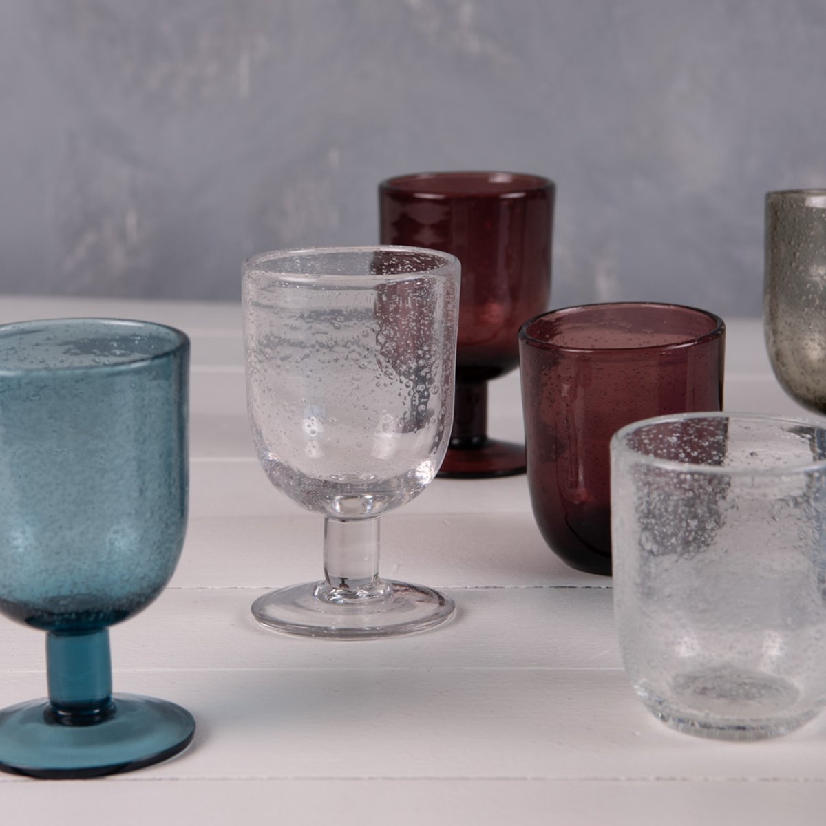 Verre à pied 28 cl Luberon bullé  (lot de 6) transparent / cristal, TABLE PASSION