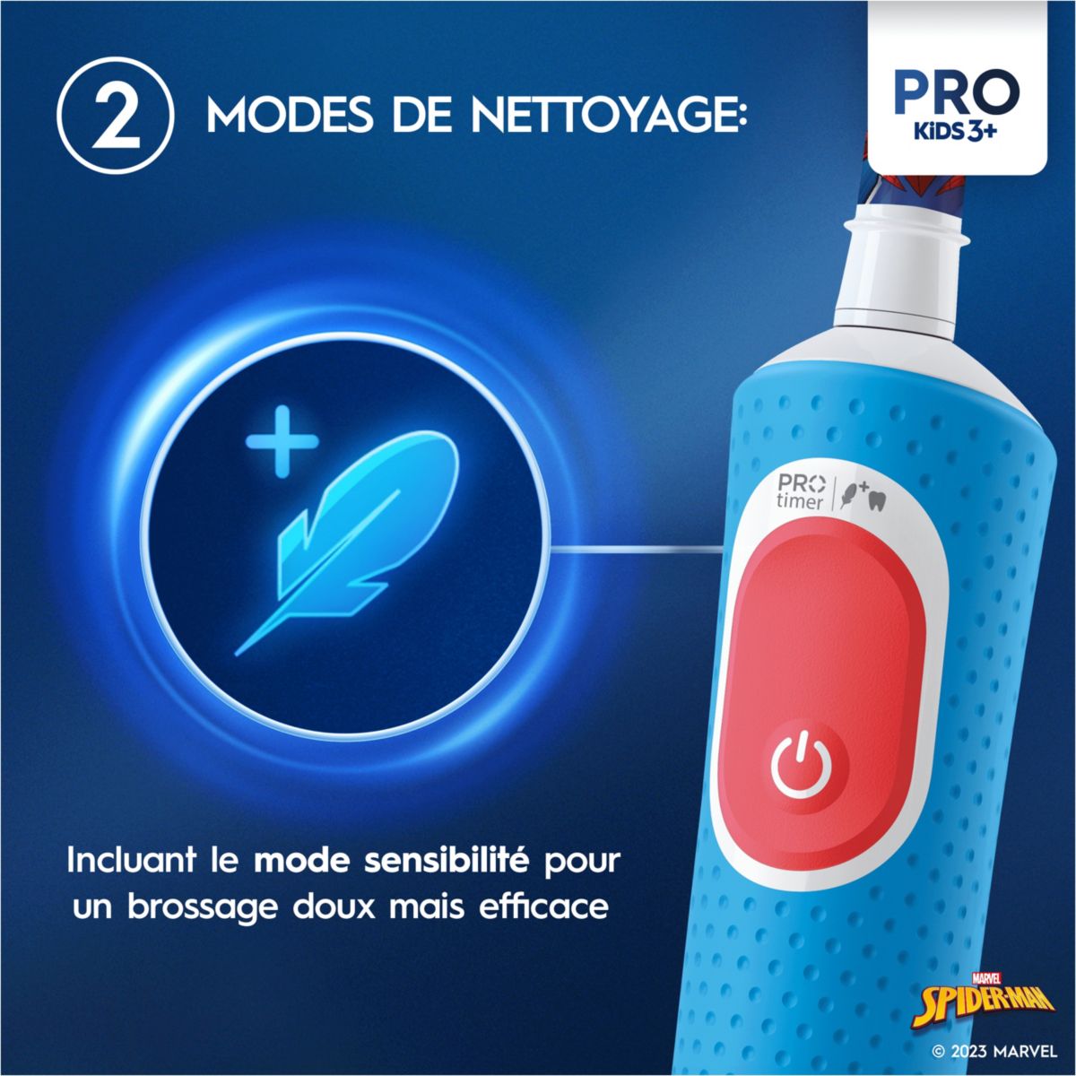 Brosse à dents électrique Vitality Pro Kids Spiderman + Etui de voyage couleur unique, ORAL B