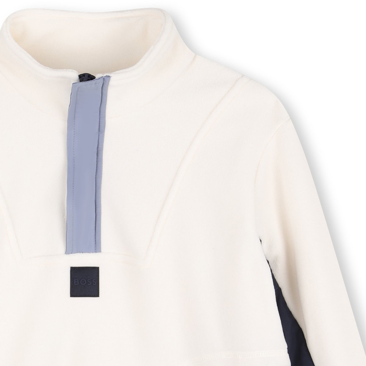 Sweat-shirt demi zip ivory, BOSS KIDSWEAR