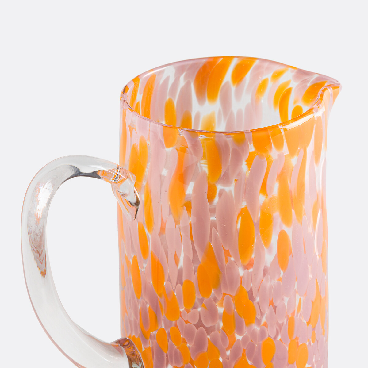 Carafe en verre moucheté, DOTIO rose/orange, LA REDOUTE INTERIEURS
