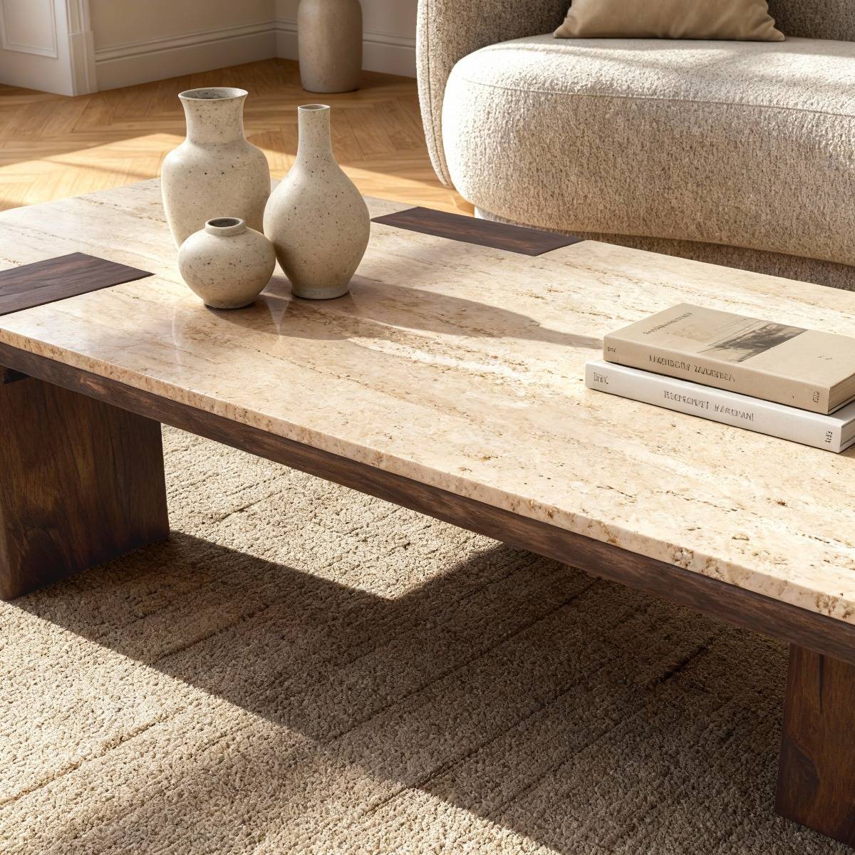 Table basse en bois de manguier CAROLA bois foncé, MADE IN MEUBLES