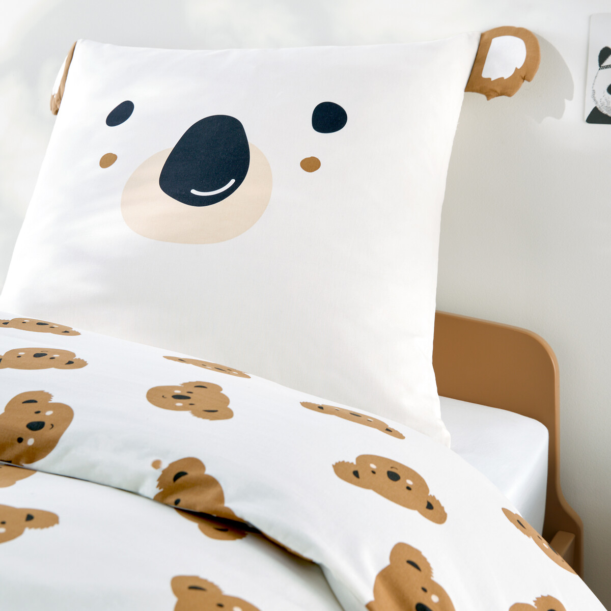 Parure de lit enfant 50% coton recyclé, taie carrée, KOALA imprimé animal, LA REDOUTE INTERIEURS