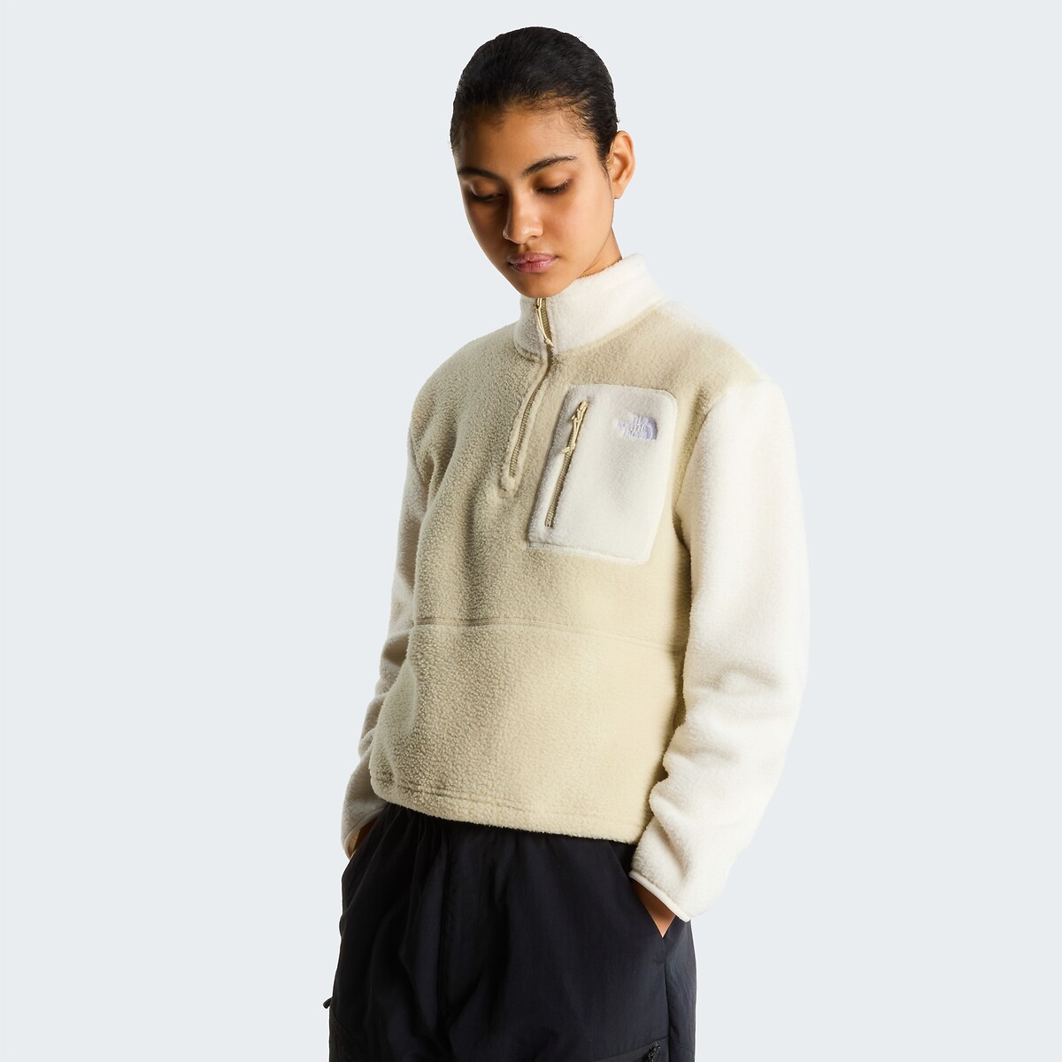 Polaire demi-zip Yumiori ecru, THE NORTH FACE