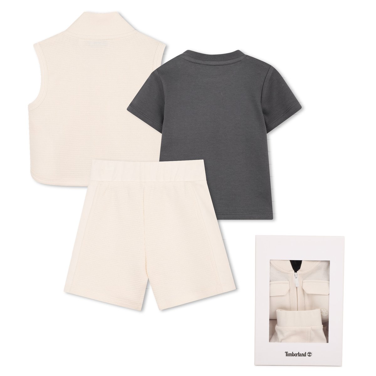 Ensemble cardigan, t-shirt et short ivoire, TIMBERLAND