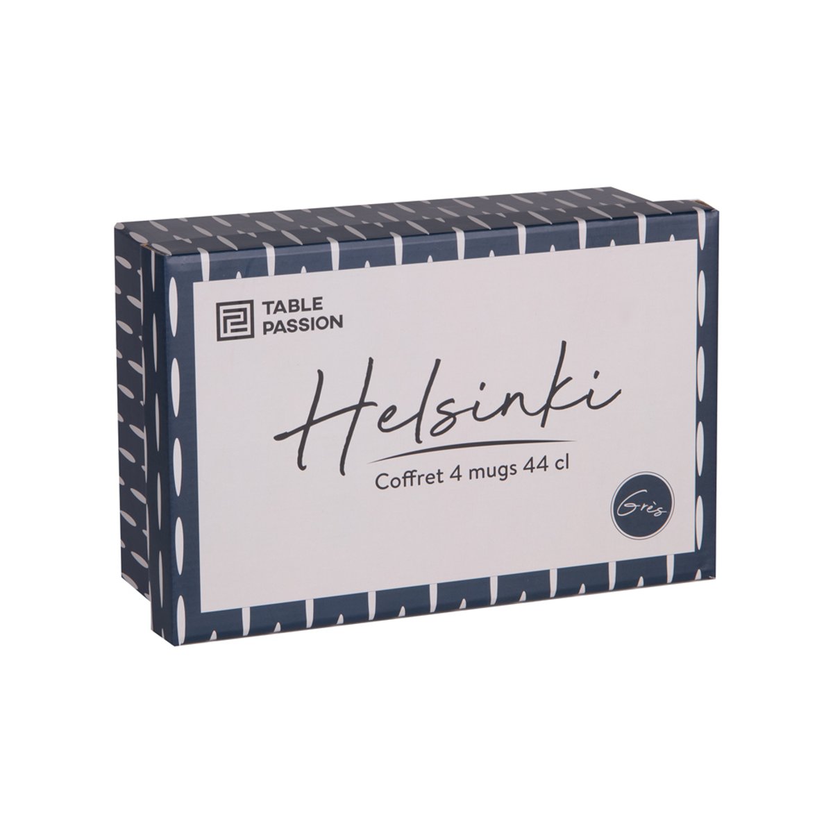 Coffret de 4 mugs Helsinki 44 cl bleu, TABLE PASSION