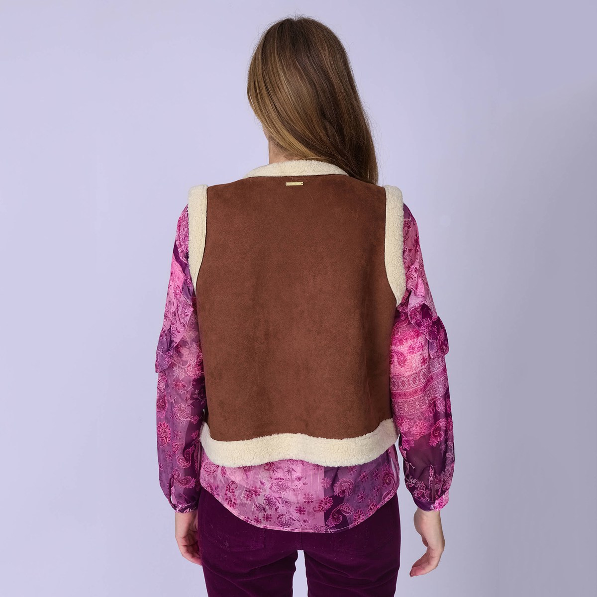 Veste sans manche réversible marron, MISE AU GREEN