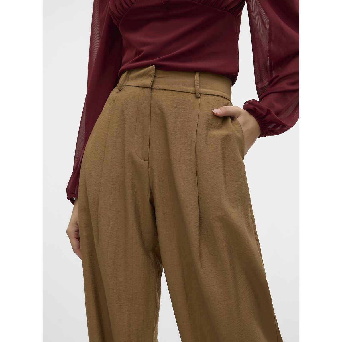 Wide Leg Trousers camel, VERO MODA