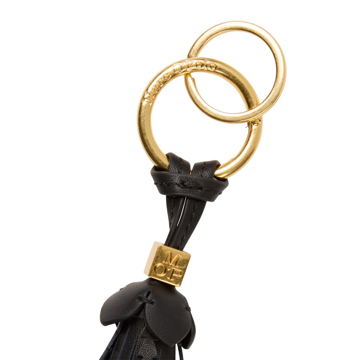 Porte-clés en cuir de haute qualité noir, MARC O'POLO