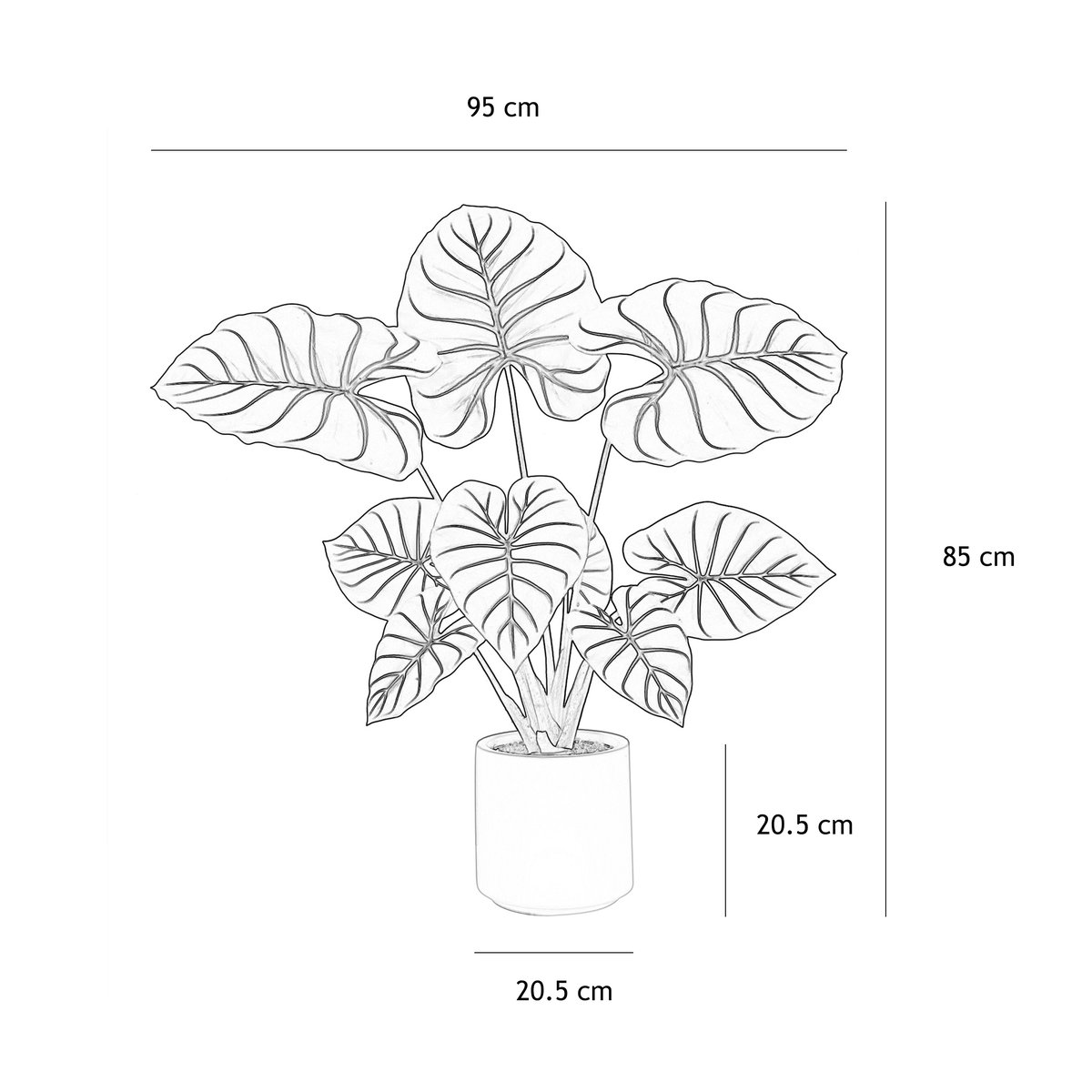 Plante taro artificiel 85cm vert, LIGNE DECO