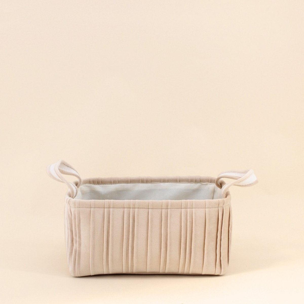 Set de 2 paniers en velours plissé marron, ORNAMI