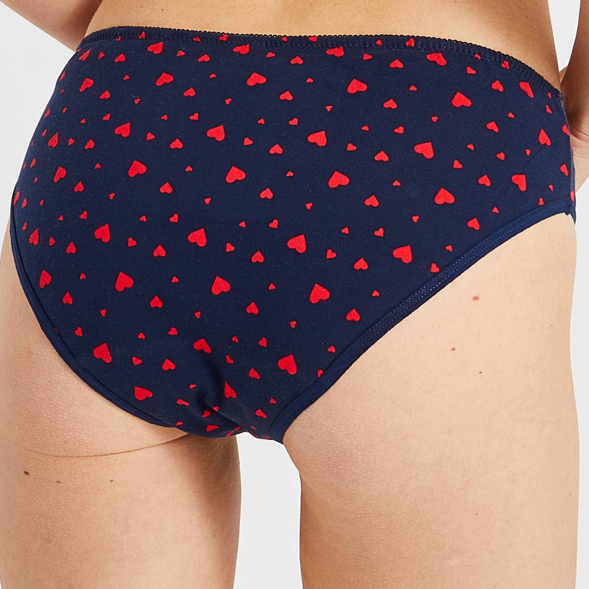 Culotte menstruelle imprimée contenant du coton BIO marine, MONOPRIX