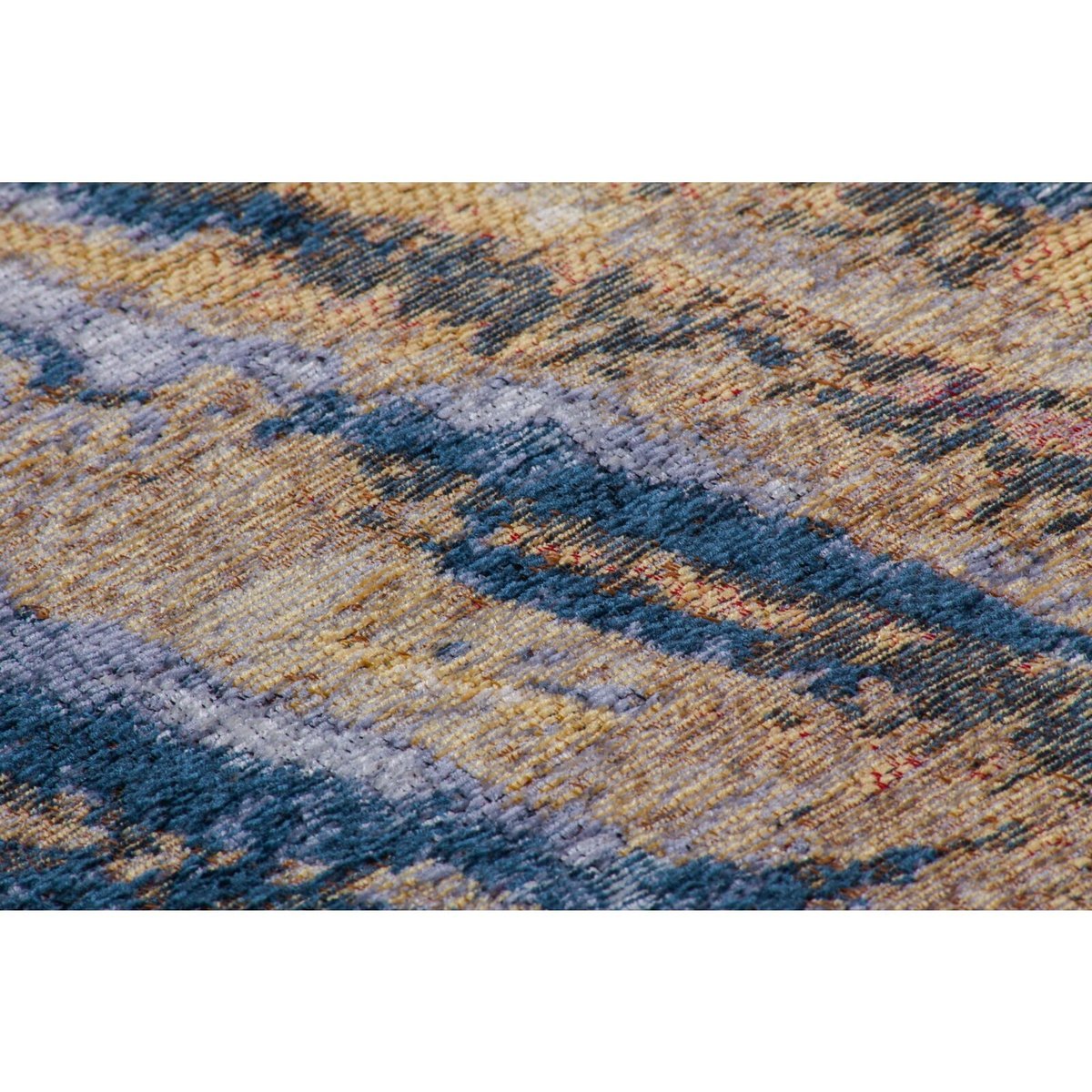 Tapis rectangulaire tissé à la main beige, bleu, ARTE ESPINA