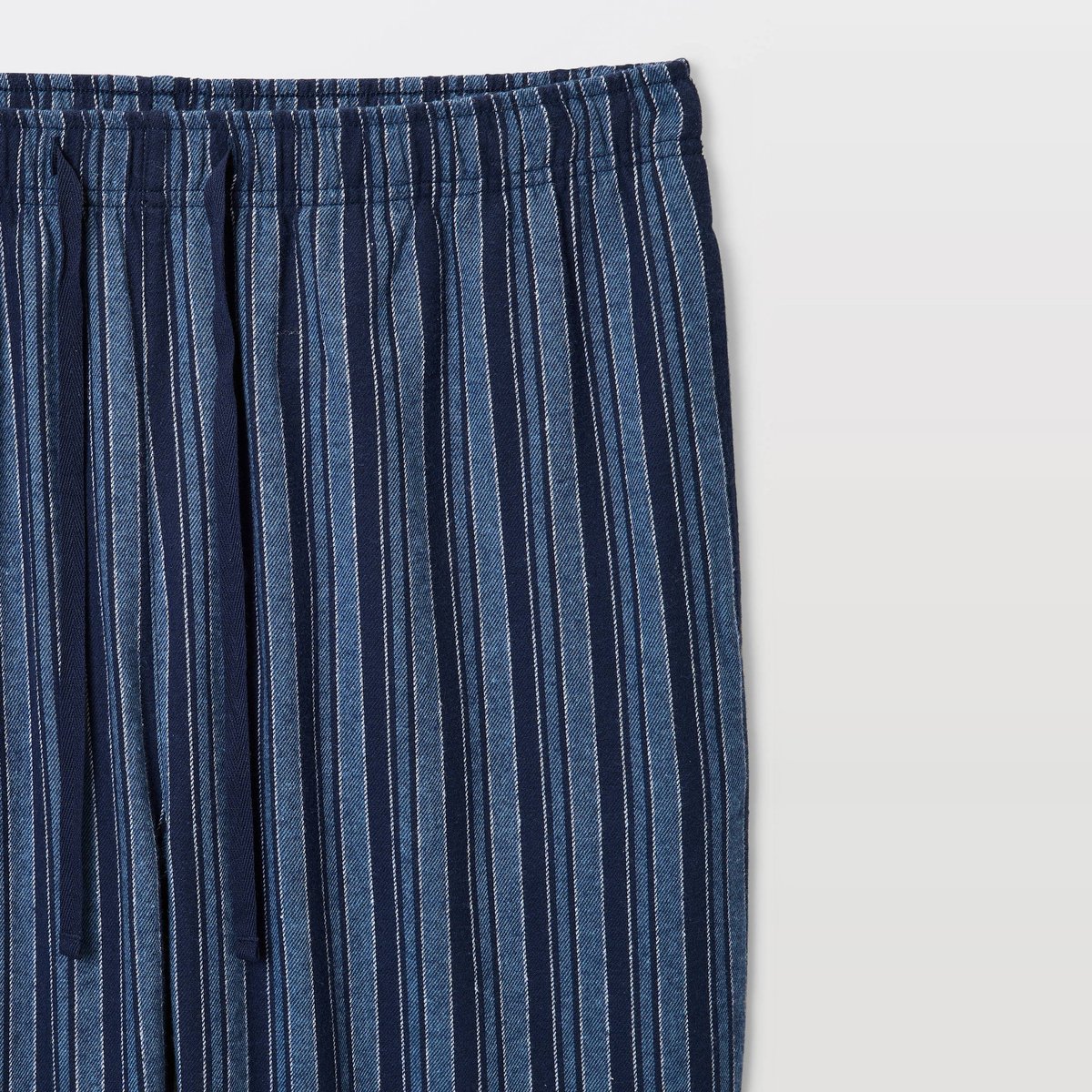 Pantalon en flanelle de coton marine, MONOPRIX