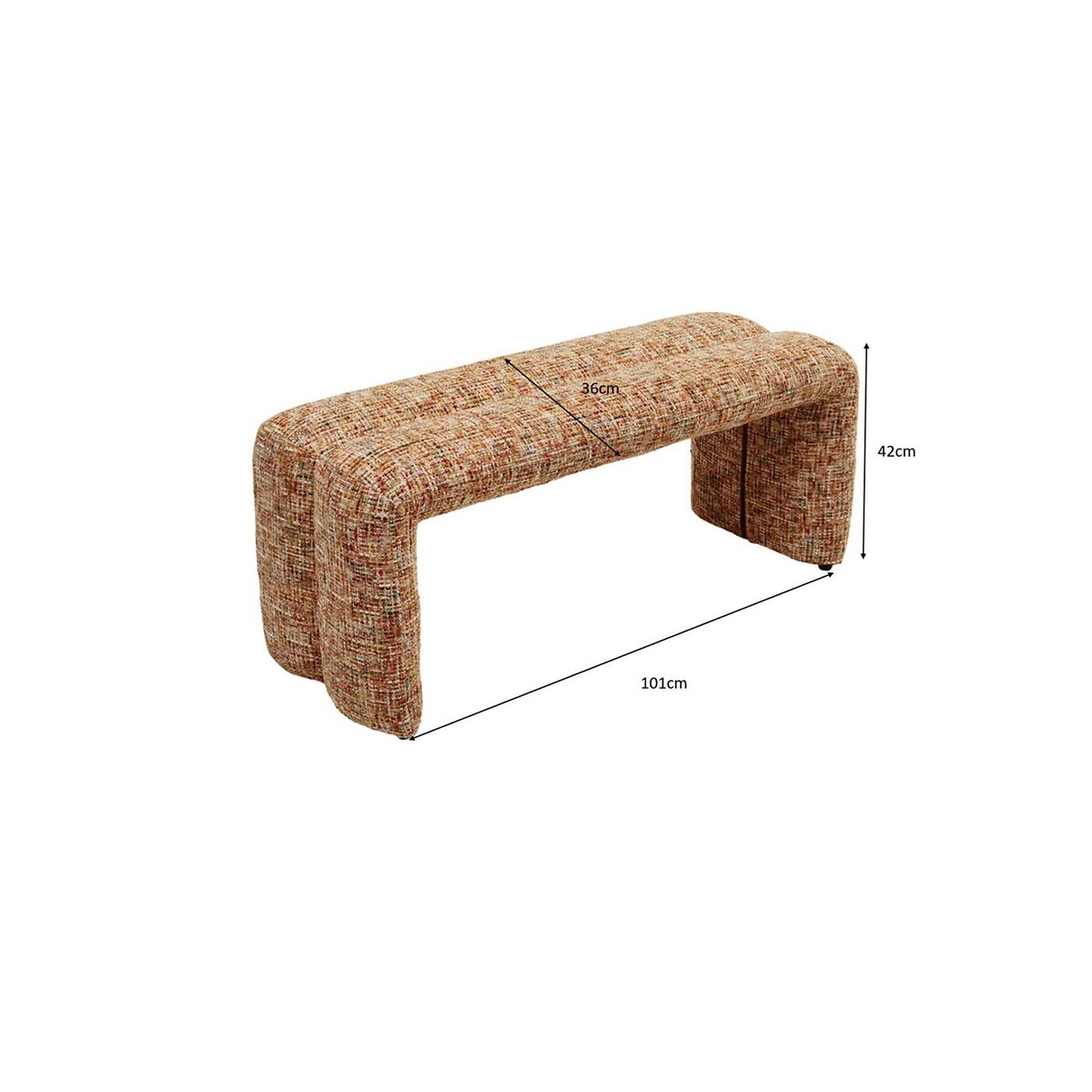 Bank Lilja Melange 101cm braun, KARE DESIGN