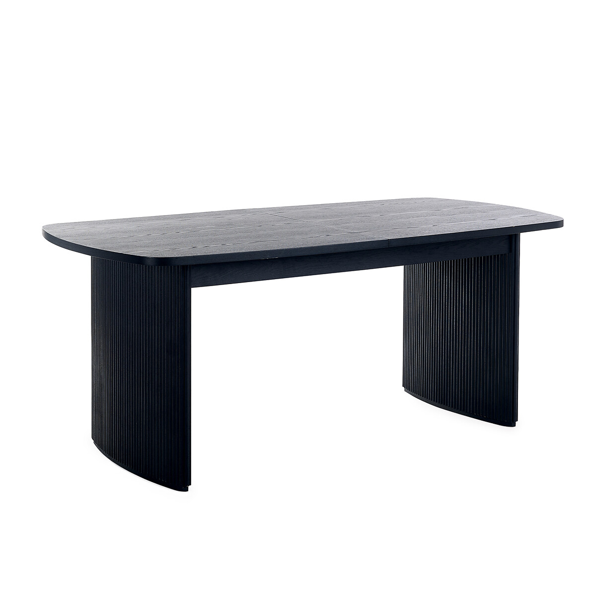 Lucien Fluted Wood Extending Dining Table black, SO'HOME