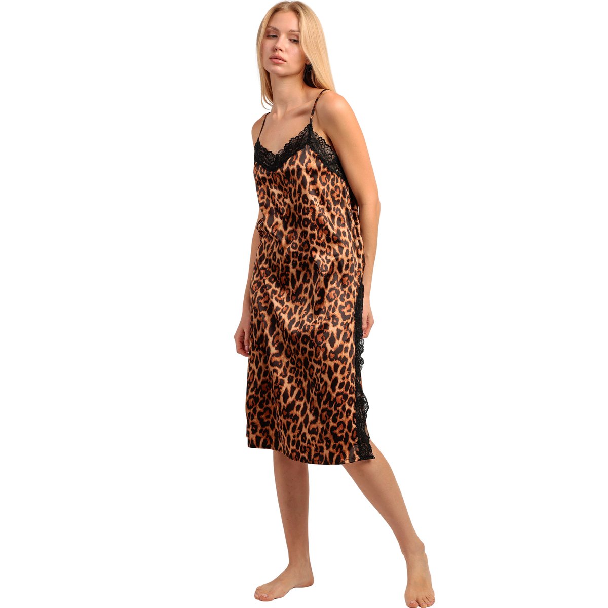 Nuisette longue Skin Luxe leopard, ADMAS