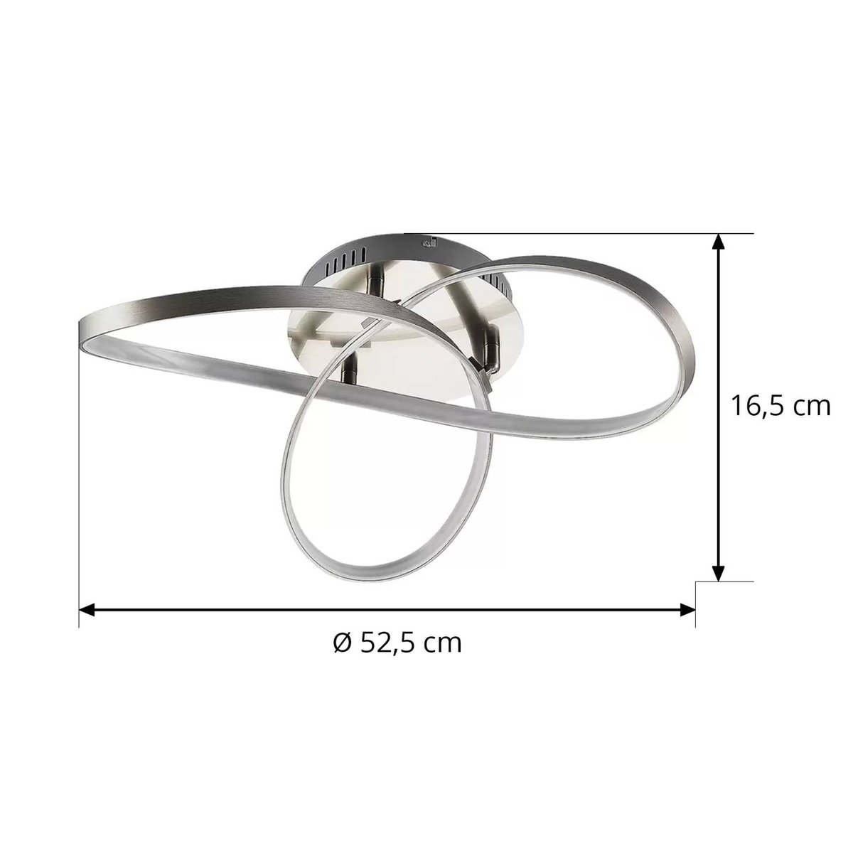 Plafonnier en aluminium moderneLED, Saliha nickel mat, blanc, LINDBY