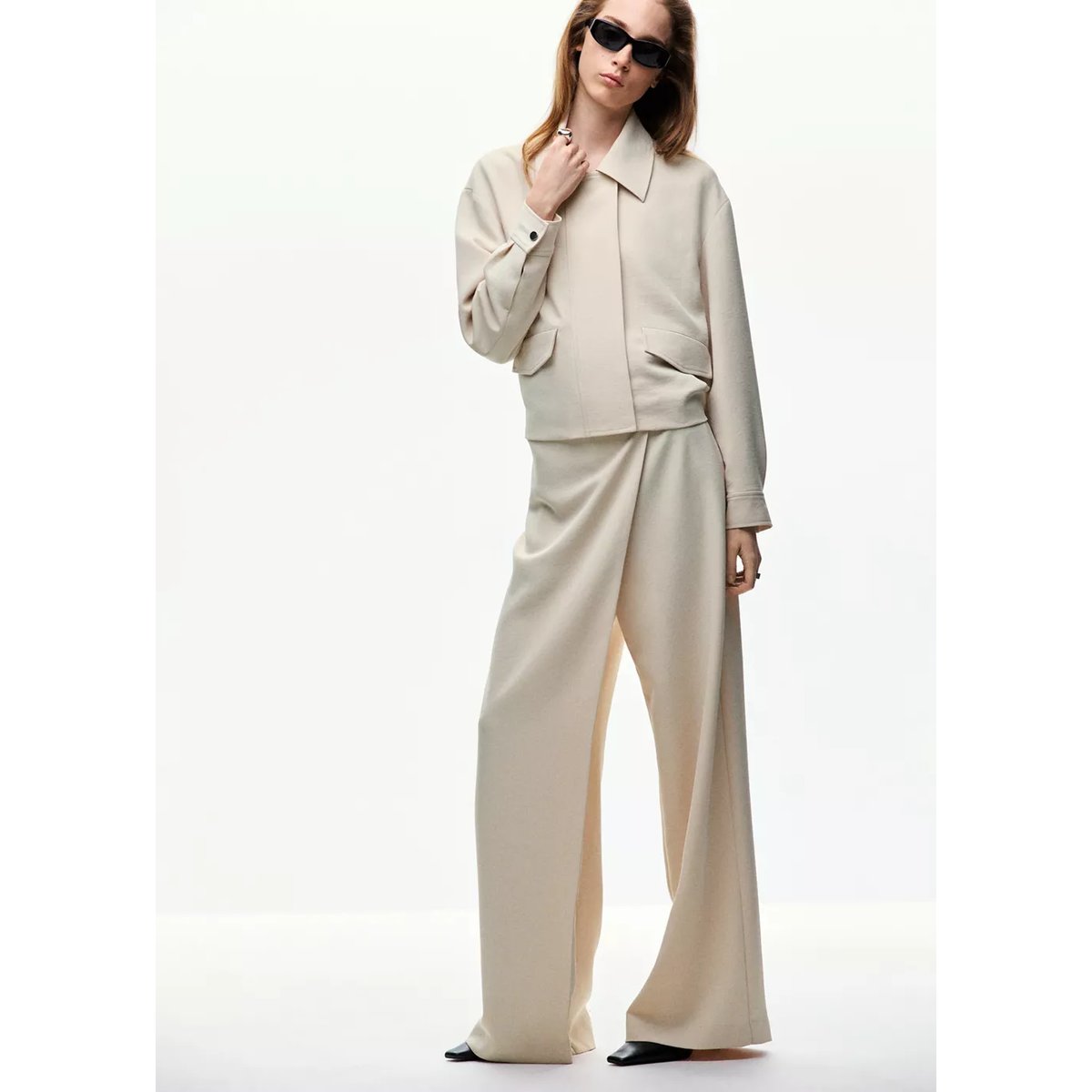 Veste bomber poches écru, MANGO