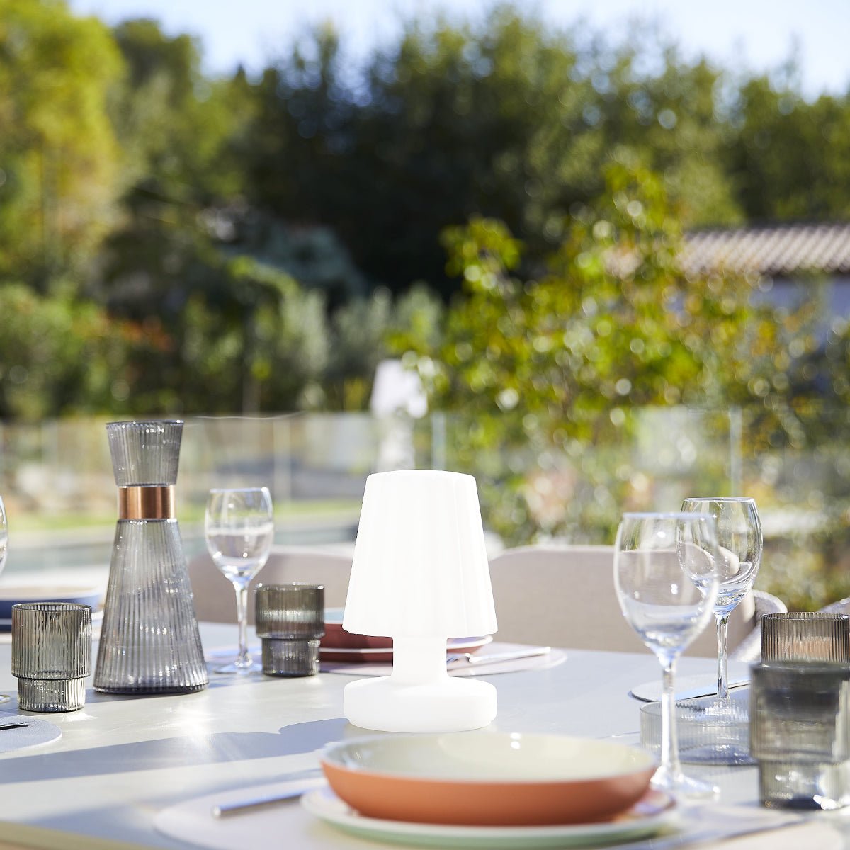 Lampe de table sans fil LADY MINI blanc, LUMISKY
