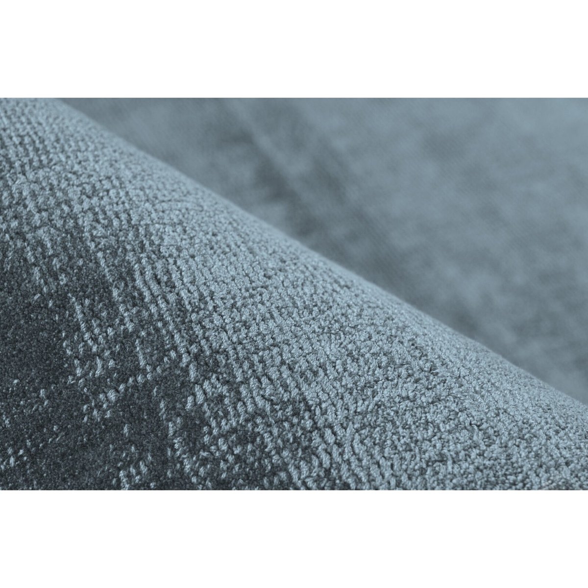 Tapis rectangulaire en soie, VILLAGE bleu, RECOLLECTION
