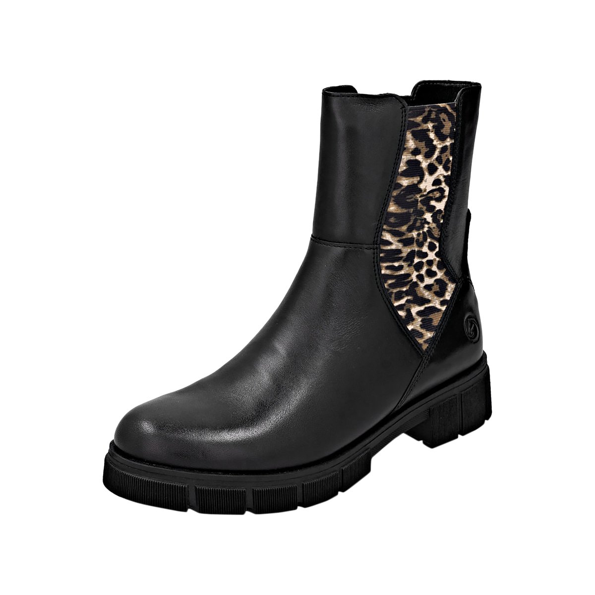Bottines Cuir Elastique noir-combi, REMONTE