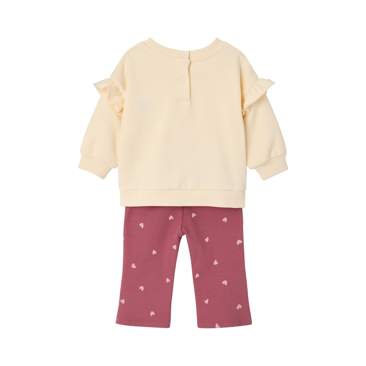Ensemble sweat et legging évasé framboise, VERTBAUDET