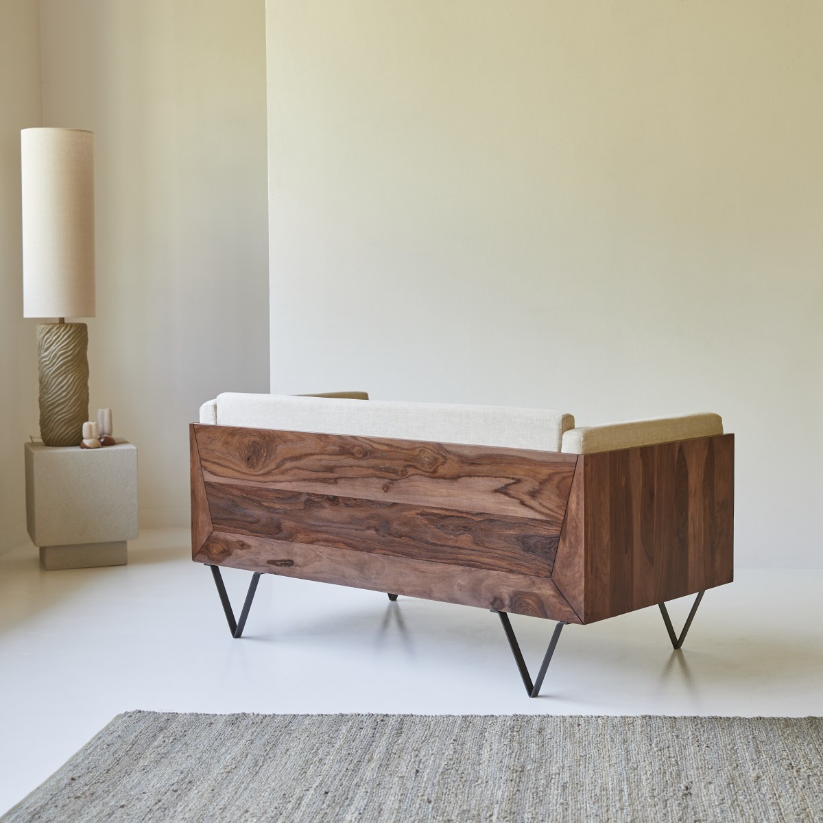 Canapé droit en Tissu massif, METRIC beige, TIKAMOON