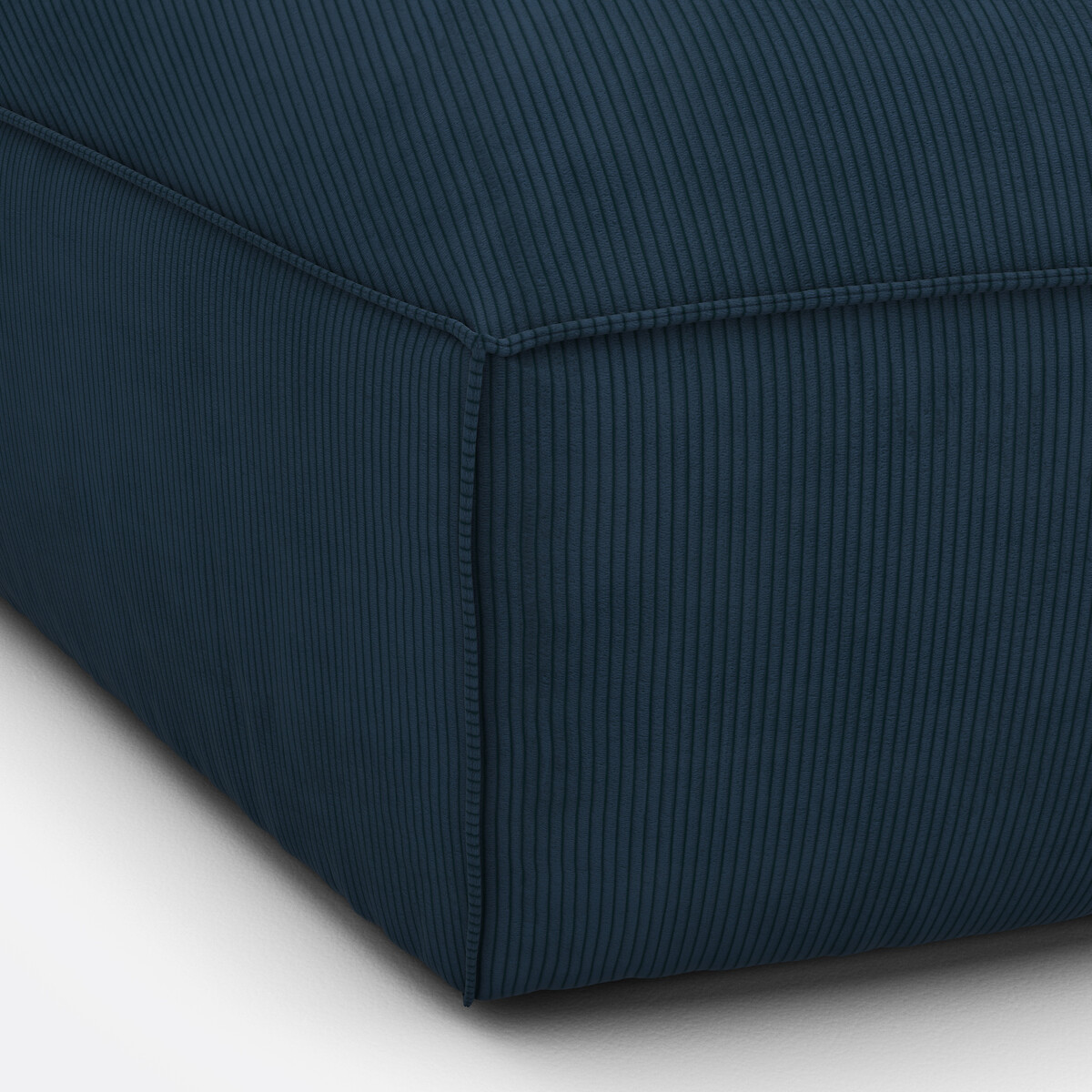 Elément d'angle ouvert pour canapé modulable, velours côtelé fines côtes, SEVEN bleu, LA REDOUTE INTERIEURS