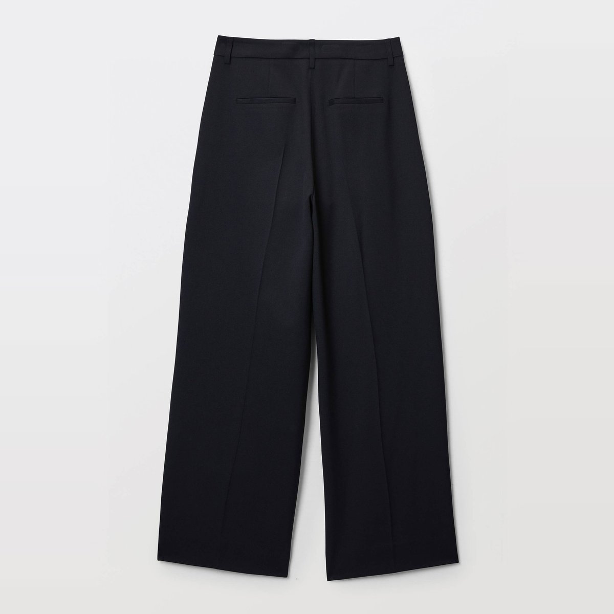 Pantalon large uni noir, MONOPRIX
