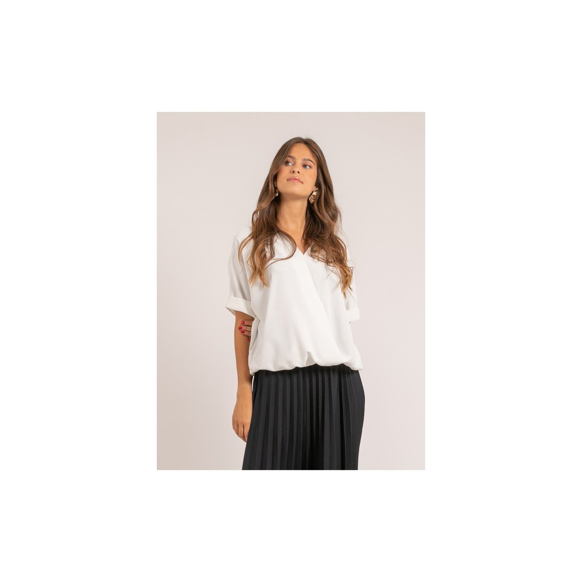 Blouse Fluide Ouria blanc, DONA LISA