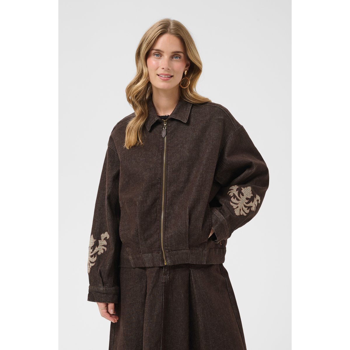 Veste en jean marron java, CREAM
