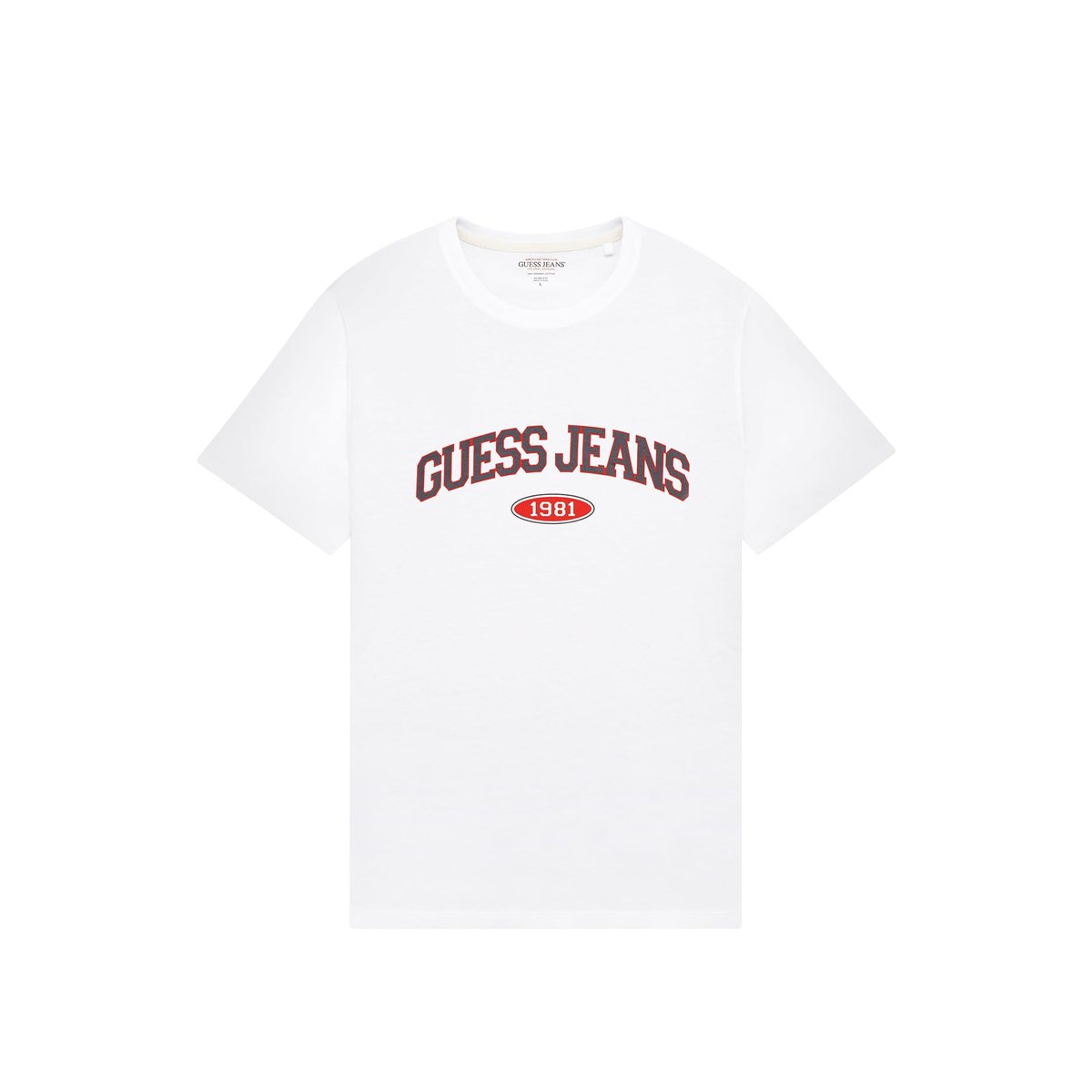 T-Shirt Slim 1981 blanc, GUESS