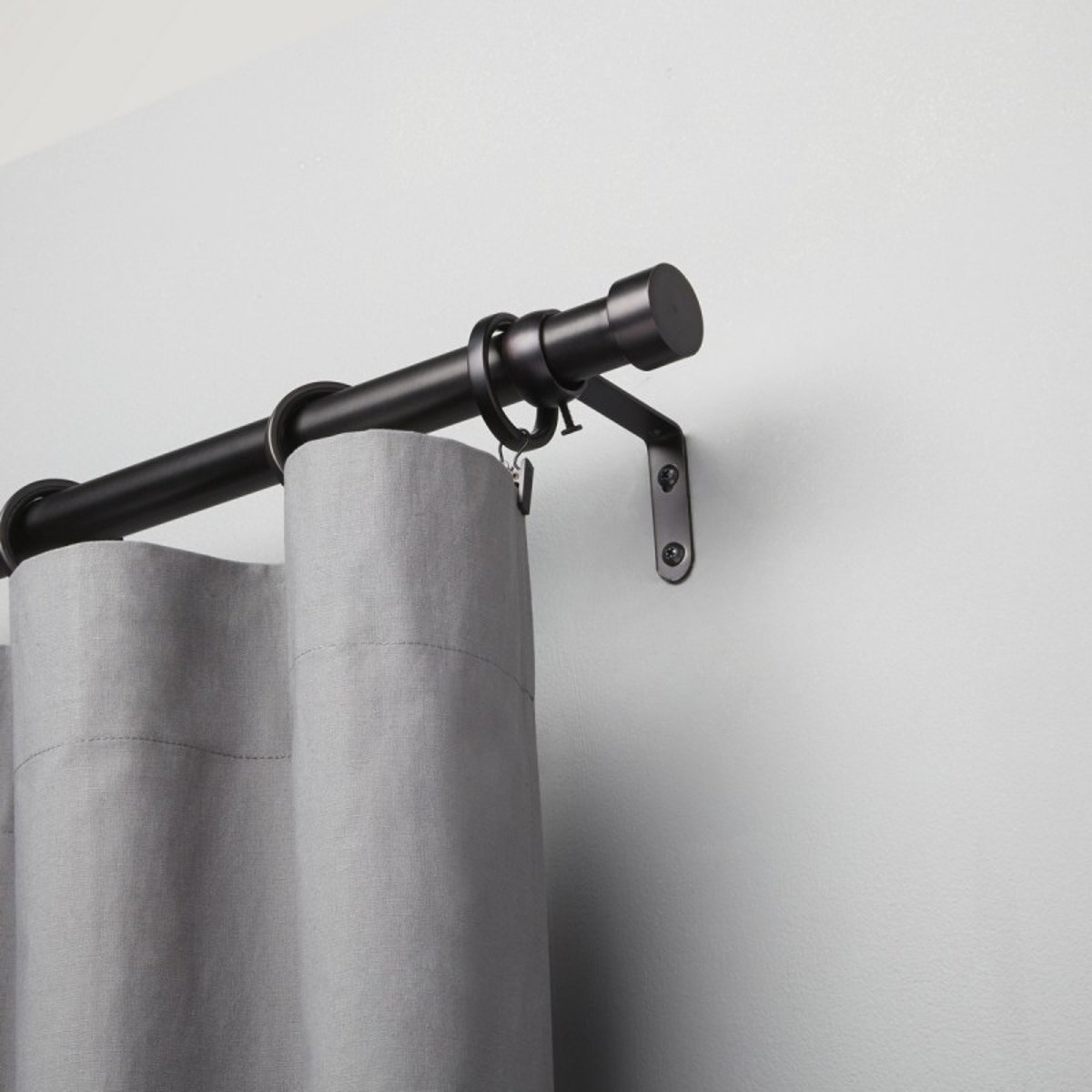 Tringle à rideaux simple extensible métal  CAPPA noir, UMBRA
