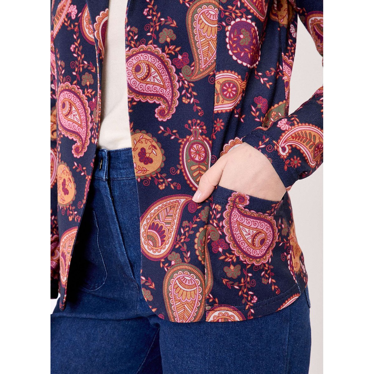 Veste souple maille CATLINE bleu marine keo, LA FIANCÉE