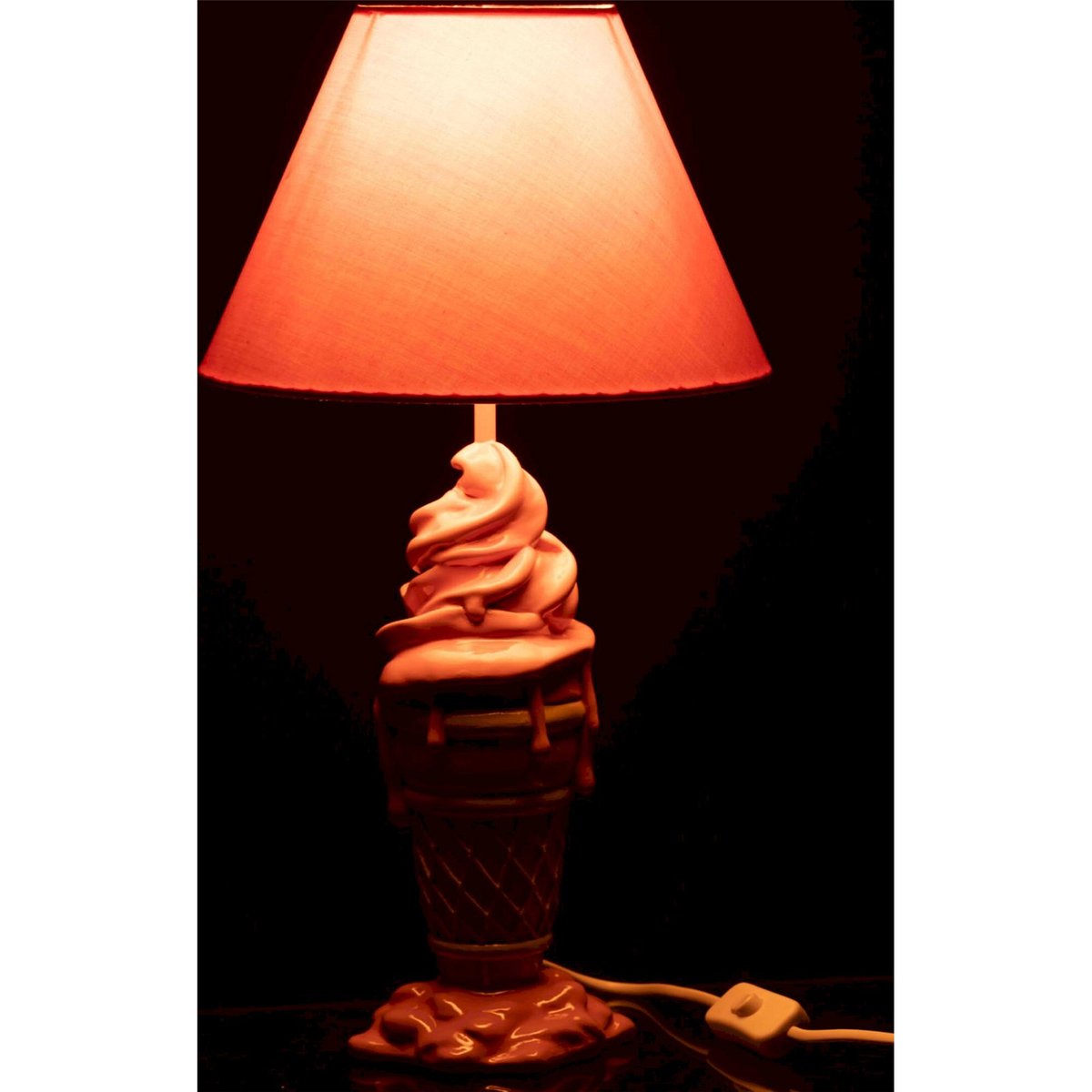 Lampe glacée en résine rose et beige, RECOLLECTION